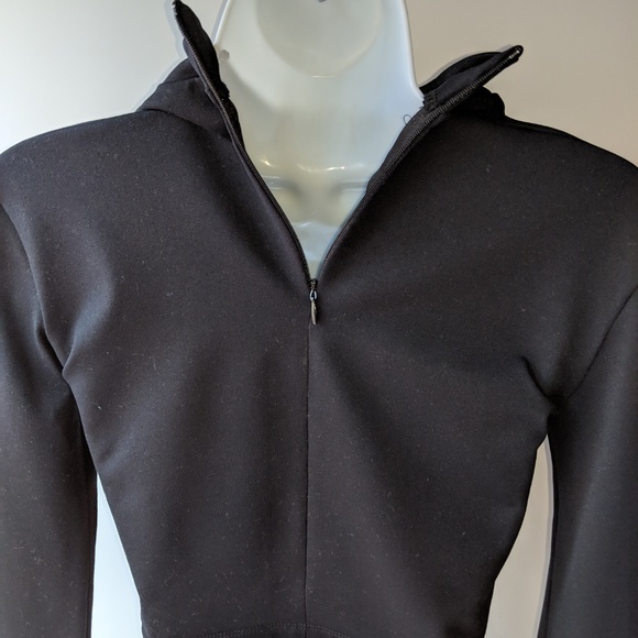 AWESOME WOMENS SHIRT CROP MOCK TOP DAVID LERNER - Picture 2 of 8